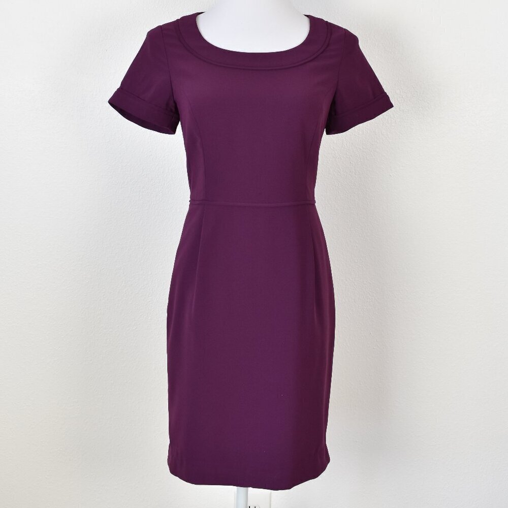 Pendleton Short Sleeve Sheath Dress Purple - 4P - Picture 7 of 10